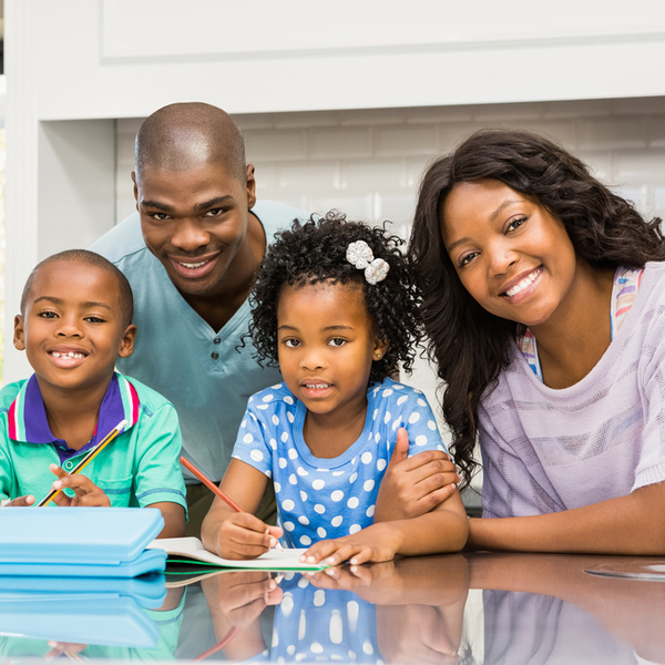 Family of 4 in a Kitchen