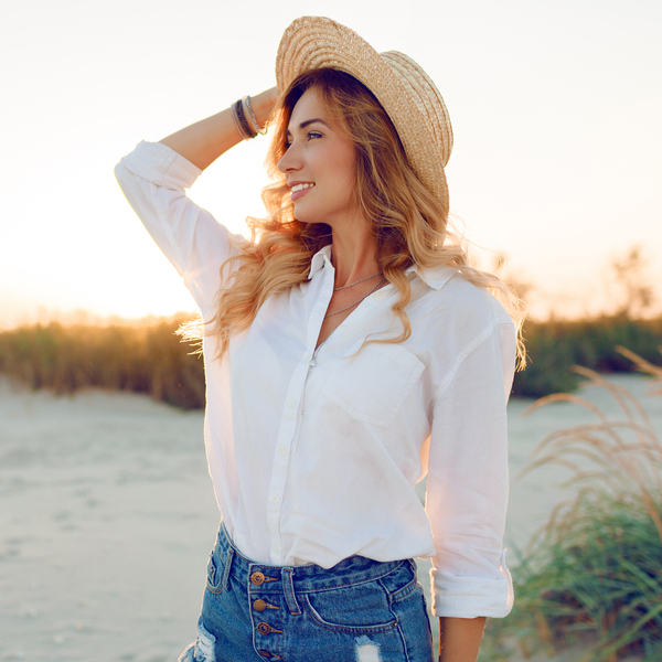 Young Woman Outdoors on a Beach