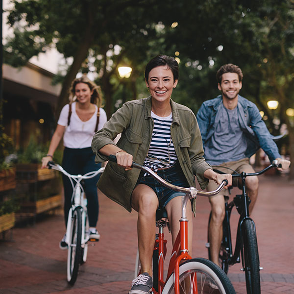 Group of Friends on Bikes